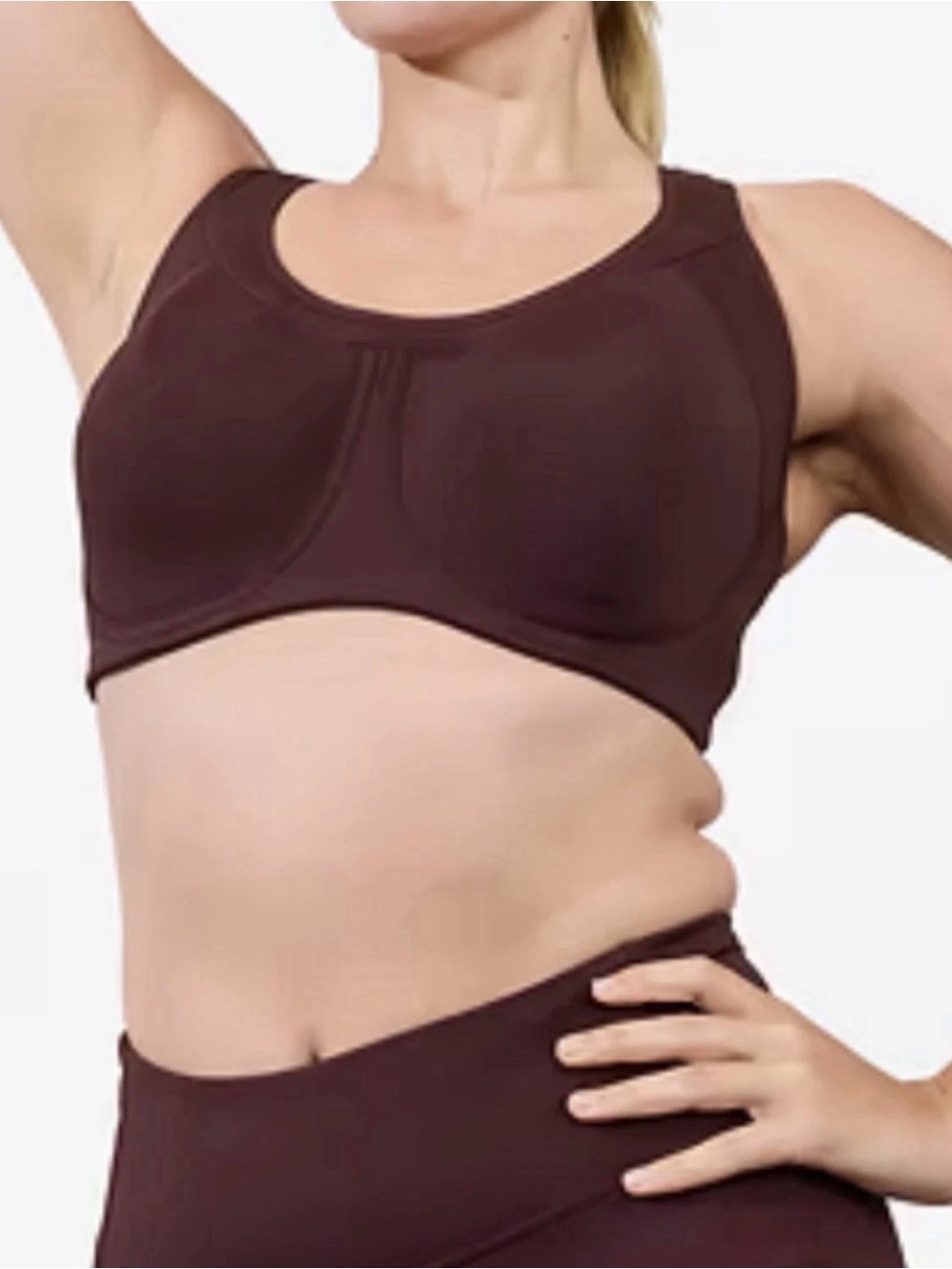 Athleta Glory Sports Bra Women’s M / B-DD Spiced Cabernet Criss-Cross Back Lift